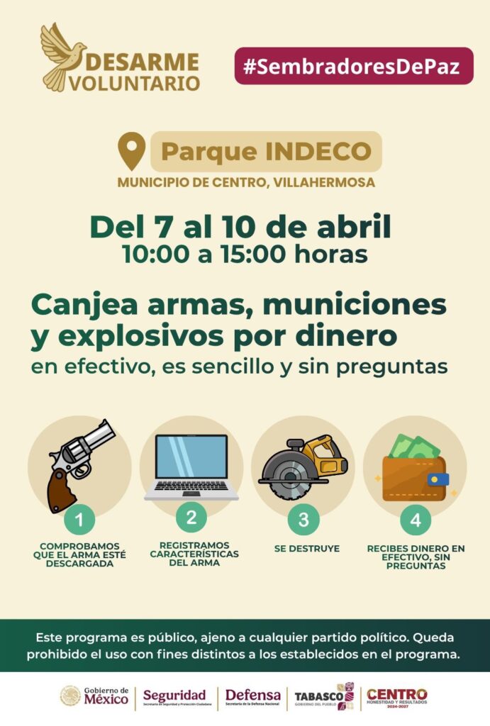 Realizan en Tabaco jornadas de desarme voluntario